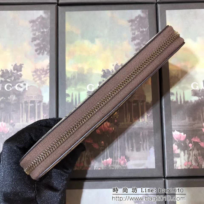 GUCCI古馳 原單 虎頭五金燙泊LOGO 單拉鏈男士長皮夾 473953 小虎頭PVC WTG2045